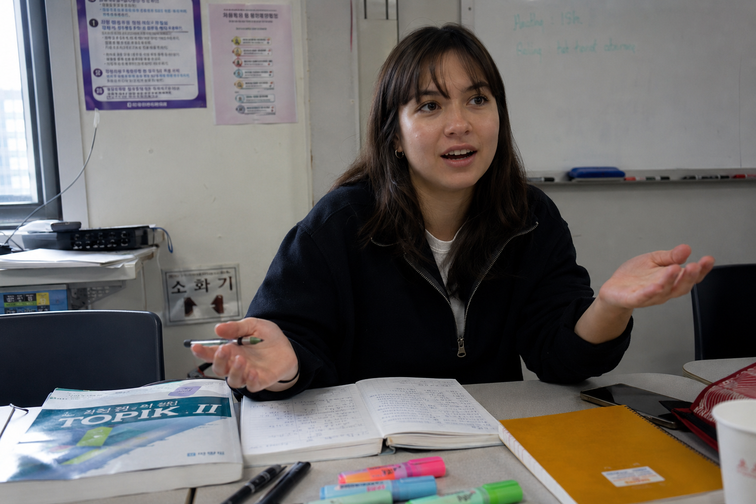 Student preparing for the TOPIK Korean language exam
