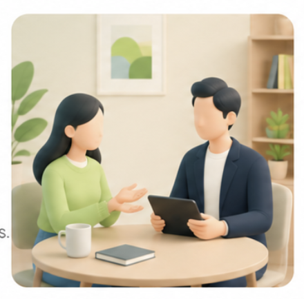 Student and advisor discussing visa strategy